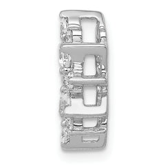 14k White Gold 5/8 carat Lab Grown Diamond VS/SI+ G+ Complete Fashion Circle Chain Slide Pendant