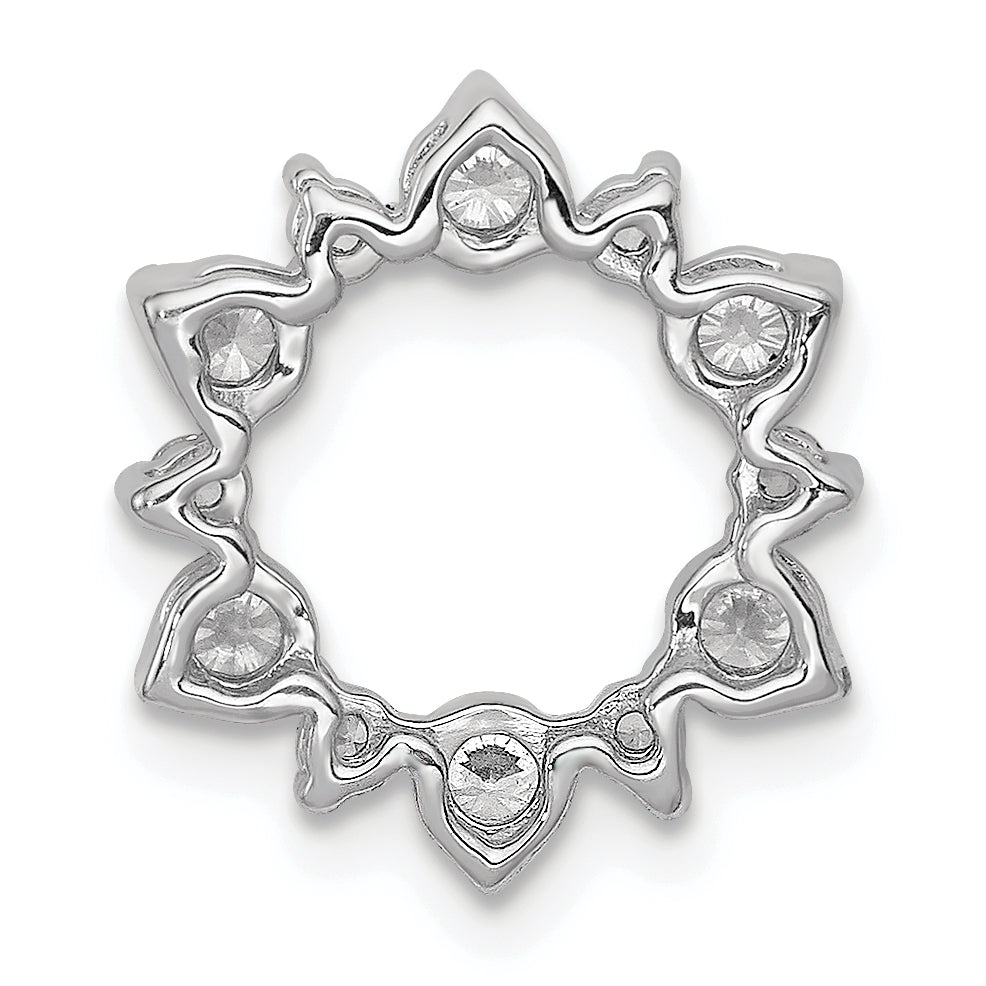 14k White Gold 5/8 carat Lab Grown Diamond VS/SI+ G+ Complete Fashion Circle Chain Slide Pendant