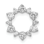 14k White Gold 5/8 carat Lab Grown Diamond VS/SI+ G+ Complete Fashion Circle Chain Slide Pendant