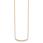 14k 1/4 carat Lab Grown Diamond VS/SI+ G+ Complete 18 inch Curved Bar Necklace