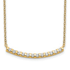 14k 1/4 carat Lab Grown Diamond VS/SI+ G+ Complete 18 inch Curved Bar Necklace