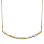 14k 1/2 carat Lab Grown Diamond VS/SI+ G+ Complete 18 inch Curved Bar Necklace