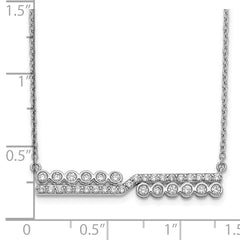 14K White Gold Lab Grown Diamond VS/SI+ G+ Bar Necklace