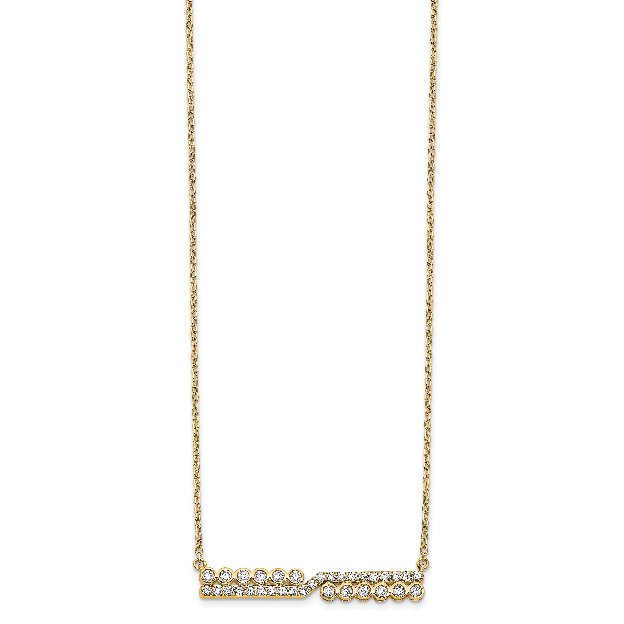 14K Lab Grown Diamond VS/SI+ G+ Bar Necklace