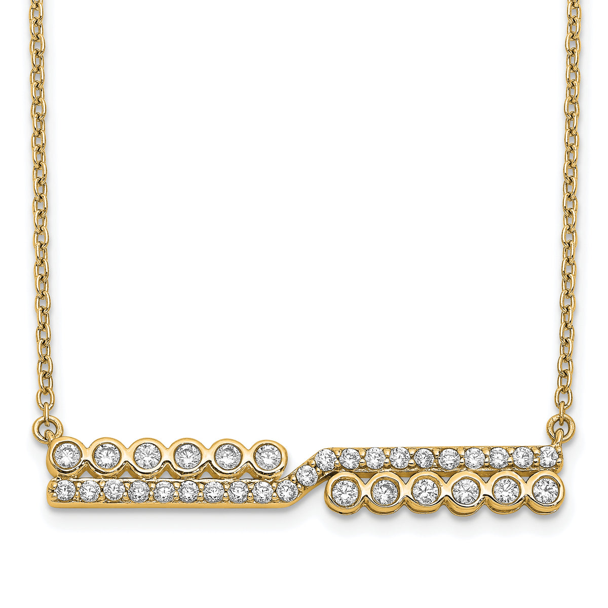 14K Lab Grown Diamond VS/SI+ G+ Bar Necklace