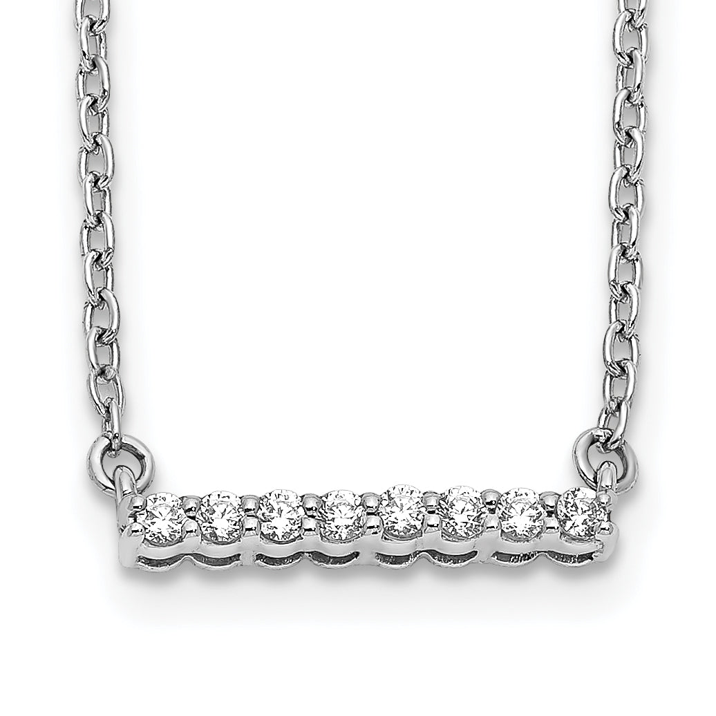 10k White Gold Diamond Bar 18 inch Necklace Main image
