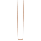 14k Rose Gold 1/4 carat Lab Grown Diamond VS/SI+ G+ Complete 18 inch Bar Necklace