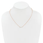 14k Rose Gold 1/4 carat Lab Grown Diamond VS/SI+ G+ Complete 18 inch Bar Necklace