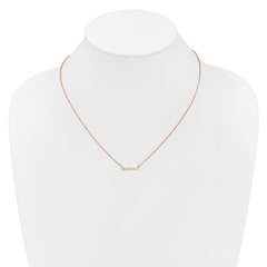 14k Rose Gold 1/4 carat Lab Grown Diamond VS/SI+ G+ Complete 18 inch Bar Necklace
