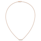 14k Rose Gold 1/4 carat Lab Grown Diamond VS/SI+ G+ Complete 18 inch Bar Necklace