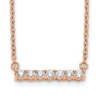 14k Rose Gold 1/4 carat Lab Grown Diamond VS/SI+ G+ Complete 18 inch Bar Necklace