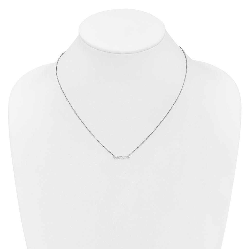 14k White Gold 1/4 carat Lab Grown Diamond VS/SI+ G+ Complete 18 inch Bar Necklace
