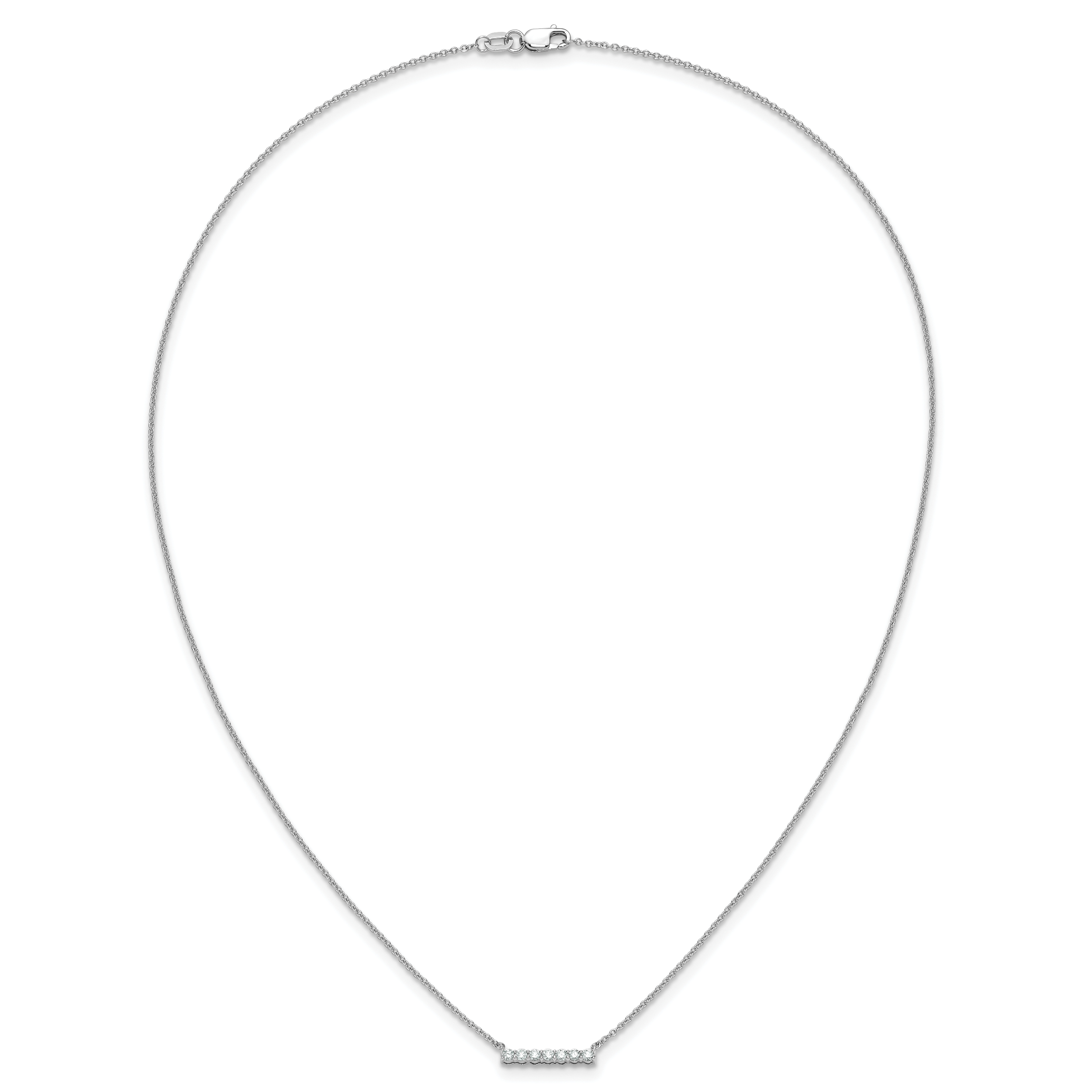 14k White Gold 1/4 carat Lab Grown Diamond VS/SI+ G+ Complete 18 inch Bar Necklace