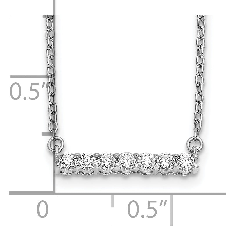 14k White Gold 1/4 carat Lab Grown Diamond VS/SI+ G+ Complete 18 inch Bar Necklace