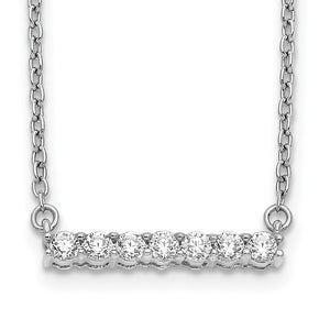 14k White Gold 1/4 carat Lab Grown Diamond VS/SI+ G+ Complete 18 inch Bar Necklace