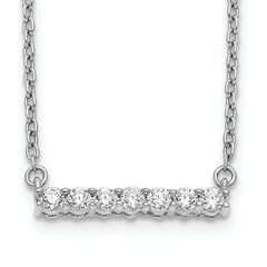 14k White Gold 1/4 carat Lab Grown Diamond VS/SI+ G+ Complete 18 inch Bar Necklace