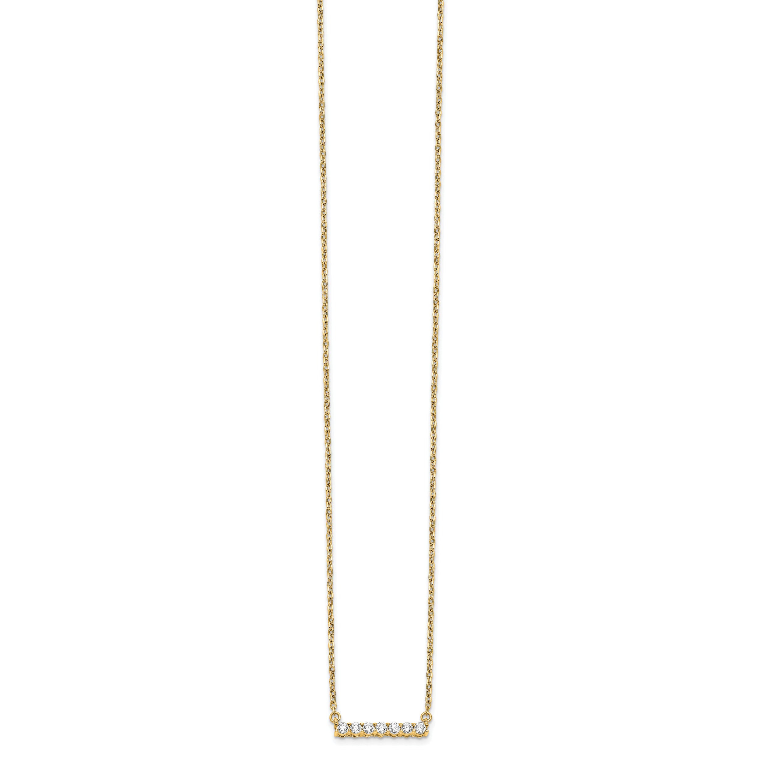 14k 1/4 carat Lab Grown Diamond VS/SI+ G+ Complete 18 inch Bar Necklace