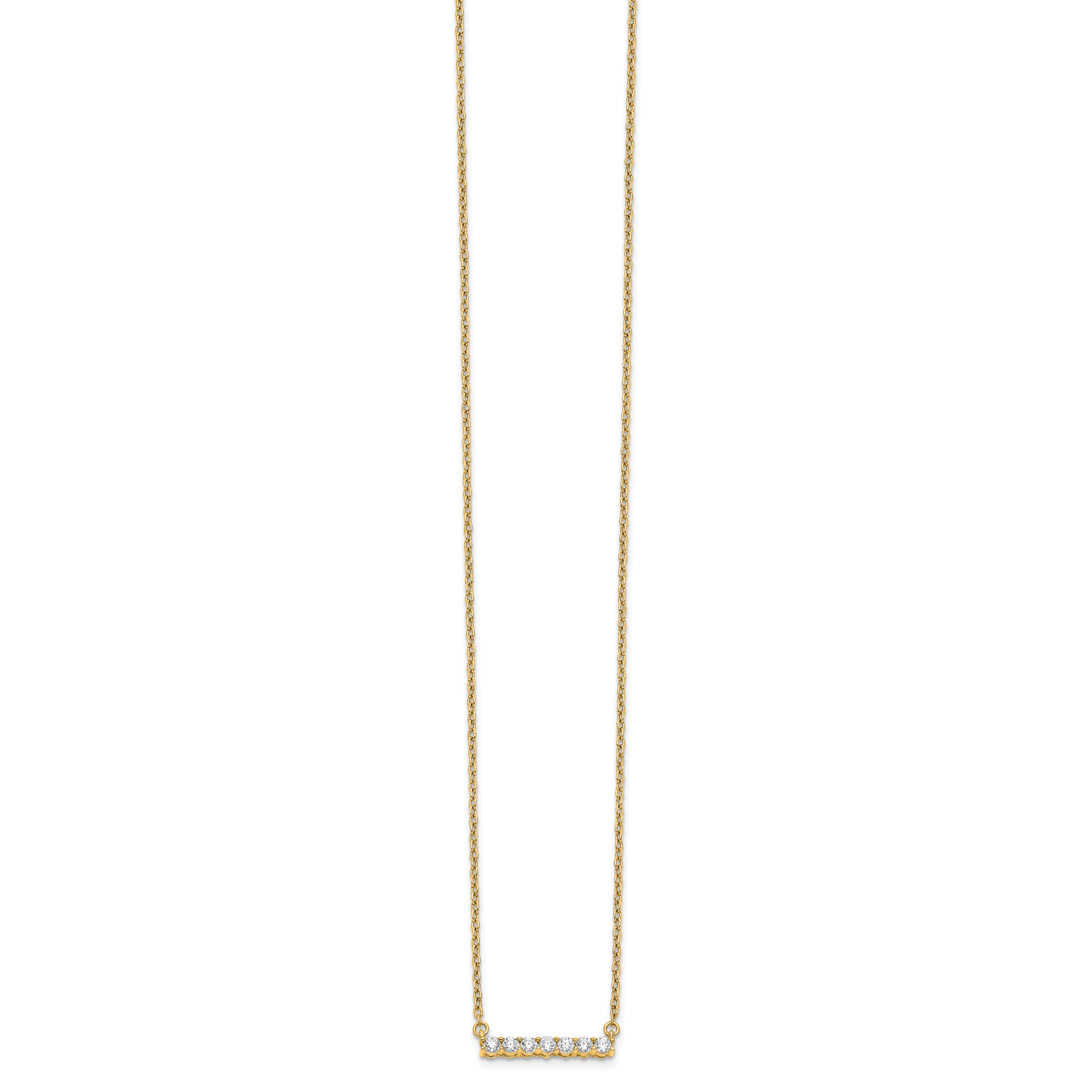 14k 1/4 carat Lab Grown Diamond VS/SI+ G+ Complete 18 inch Bar Necklace Secondary image
