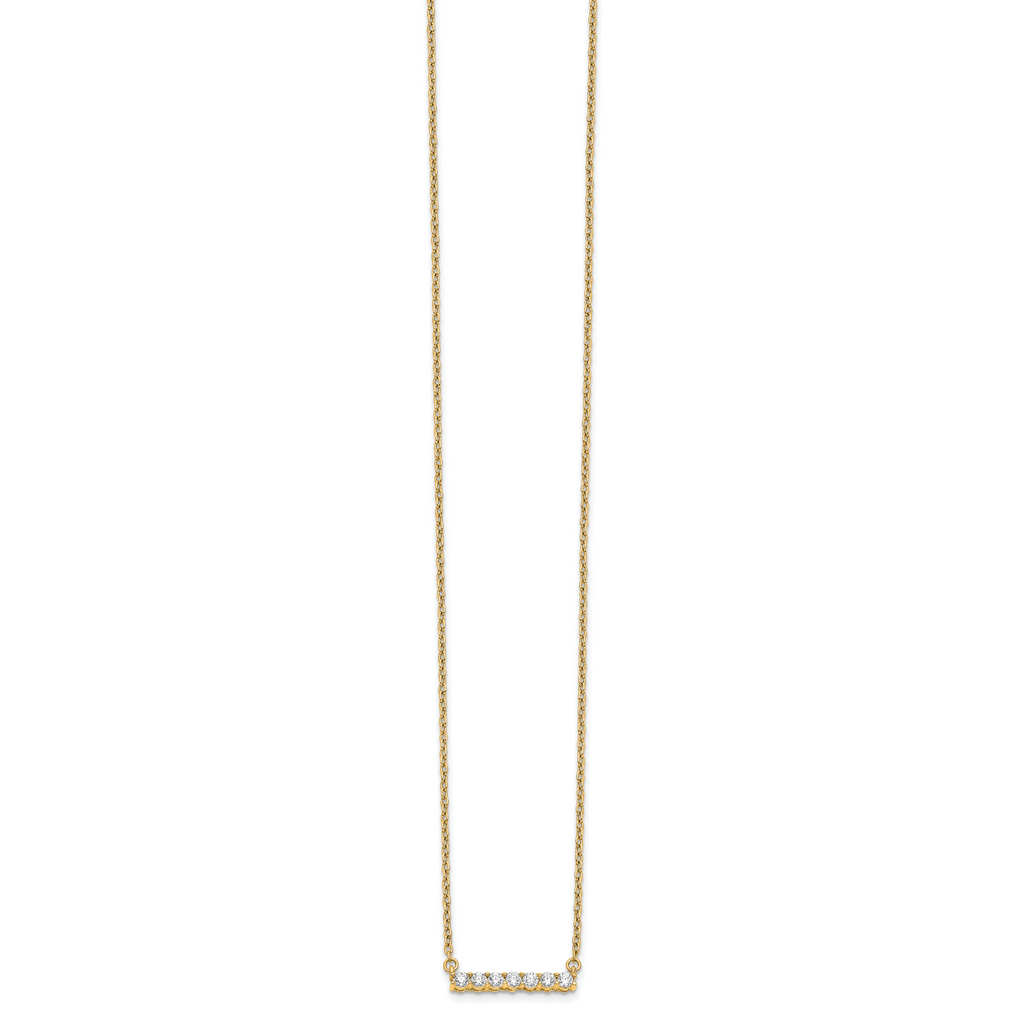 14k 1/4 carat Lab Grown Diamond VS/SI+ G+ Complete 18 inch Bar Necklace