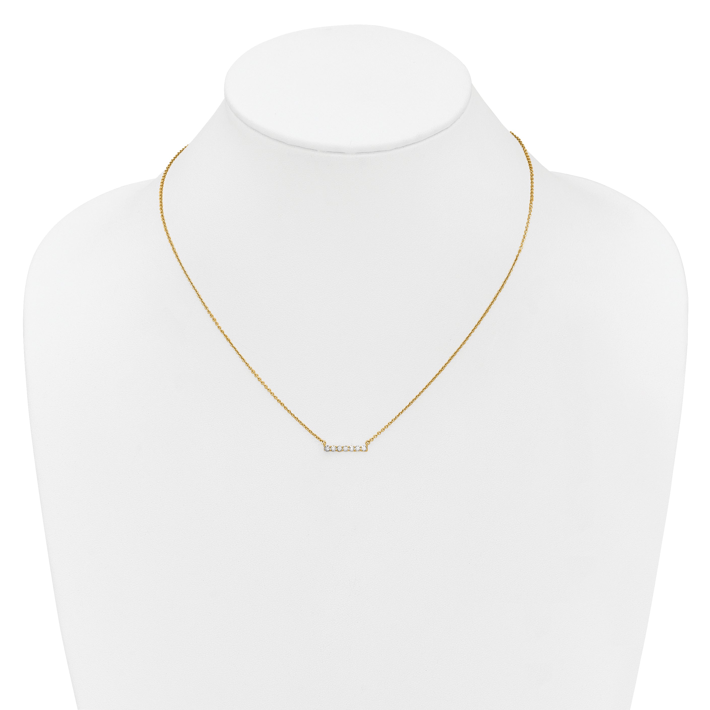 14k 1/4 carat Lab Grown Diamond VS/SI+ G+ Complete 18 inch Bar Necklace