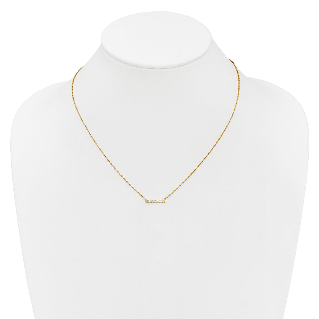 14k 1/4 carat Lab Grown Diamond VS/SI+ G+ Complete 18 inch Bar Necklace