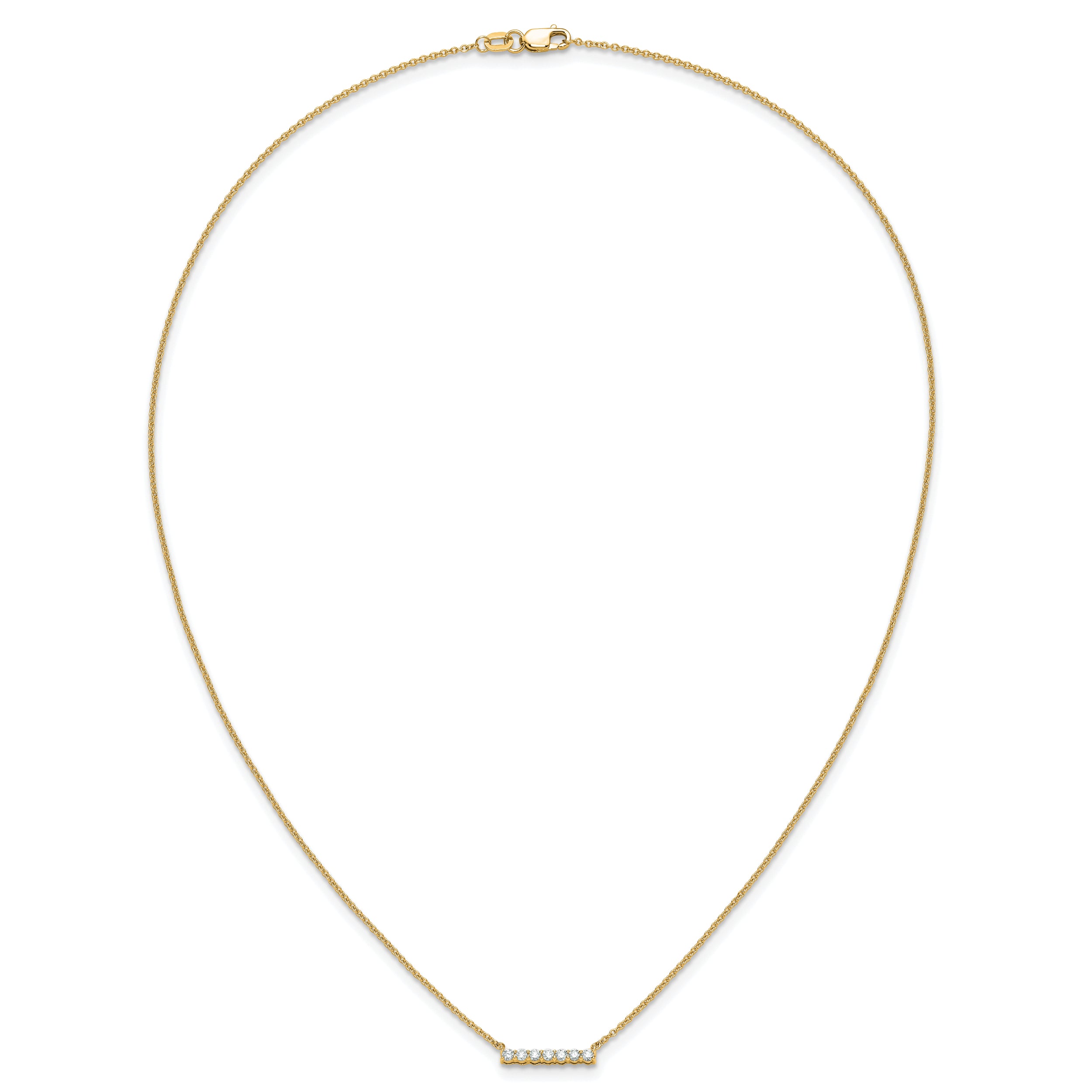 14k 1/4 carat Lab Grown Diamond VS/SI+ G+ Complete 18 inch Bar Necklace