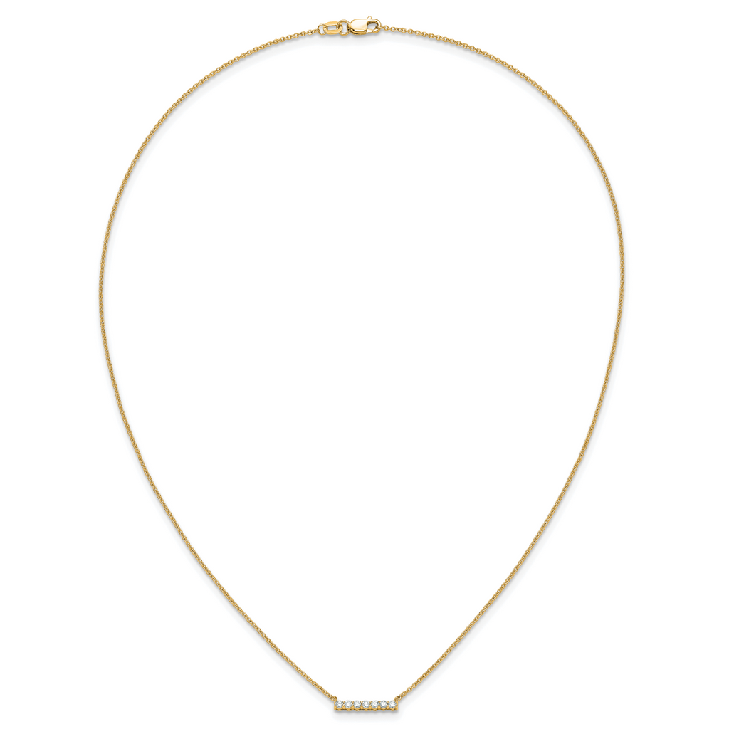 14k 1/4 carat Lab Grown Diamond VS/SI+ G+ Complete 18 inch Bar Necklace