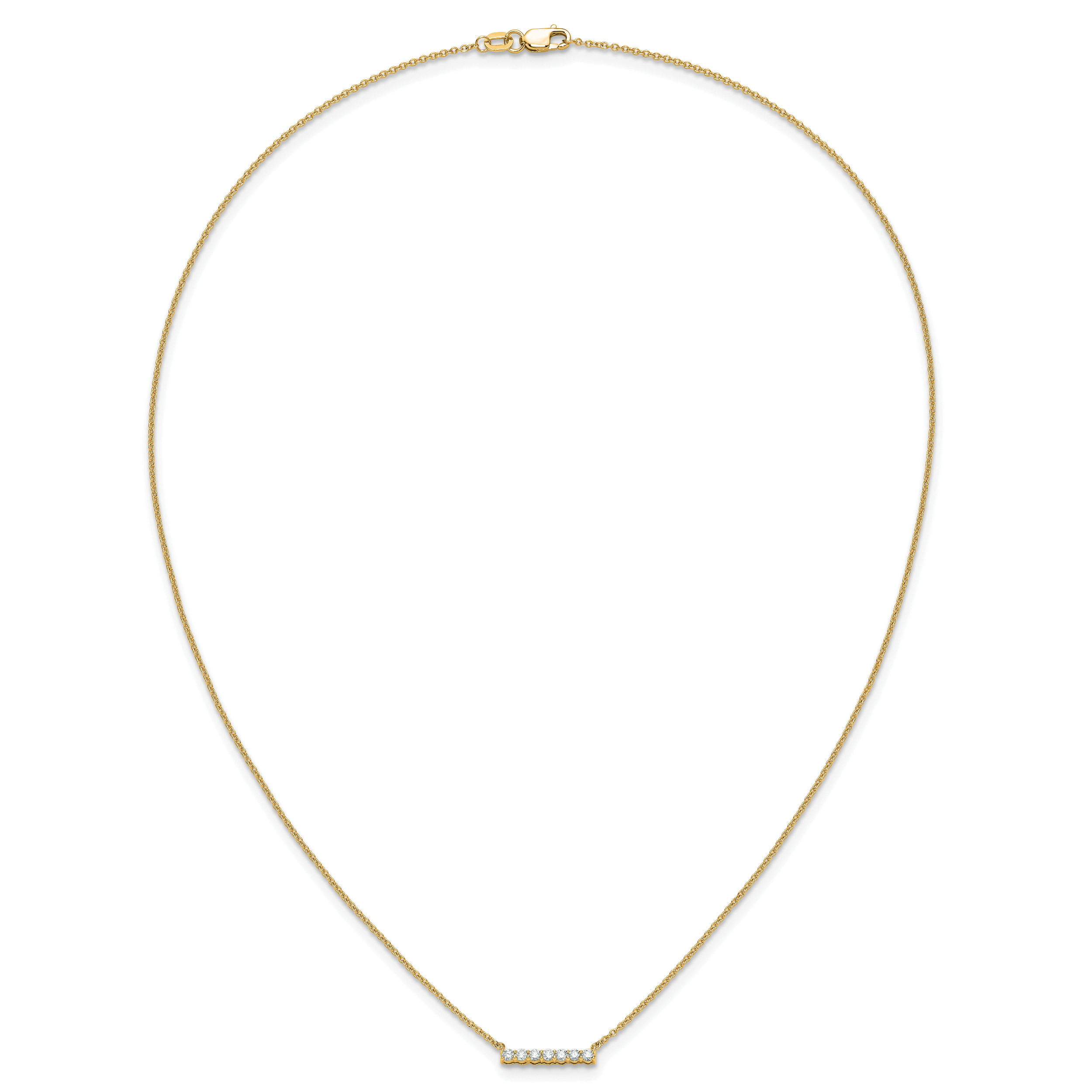 14k 1/4 carat Lab Grown Diamond VS/SI+ G+ Complete 18 inch Bar Necklace