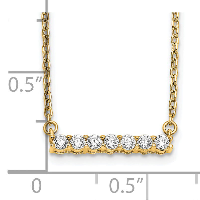 14k 1/4 carat Lab Grown Diamond VS/SI+ G+ Complete 18 inch Bar Necklace