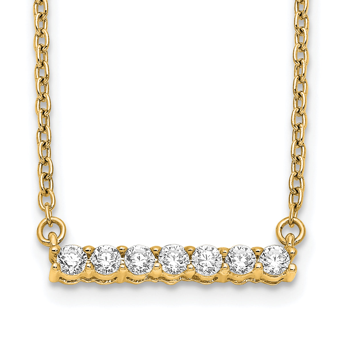 14k 1/4 carat Lab Grown Diamond VS/SI+ G+ Complete 18 inch Bar Necklace