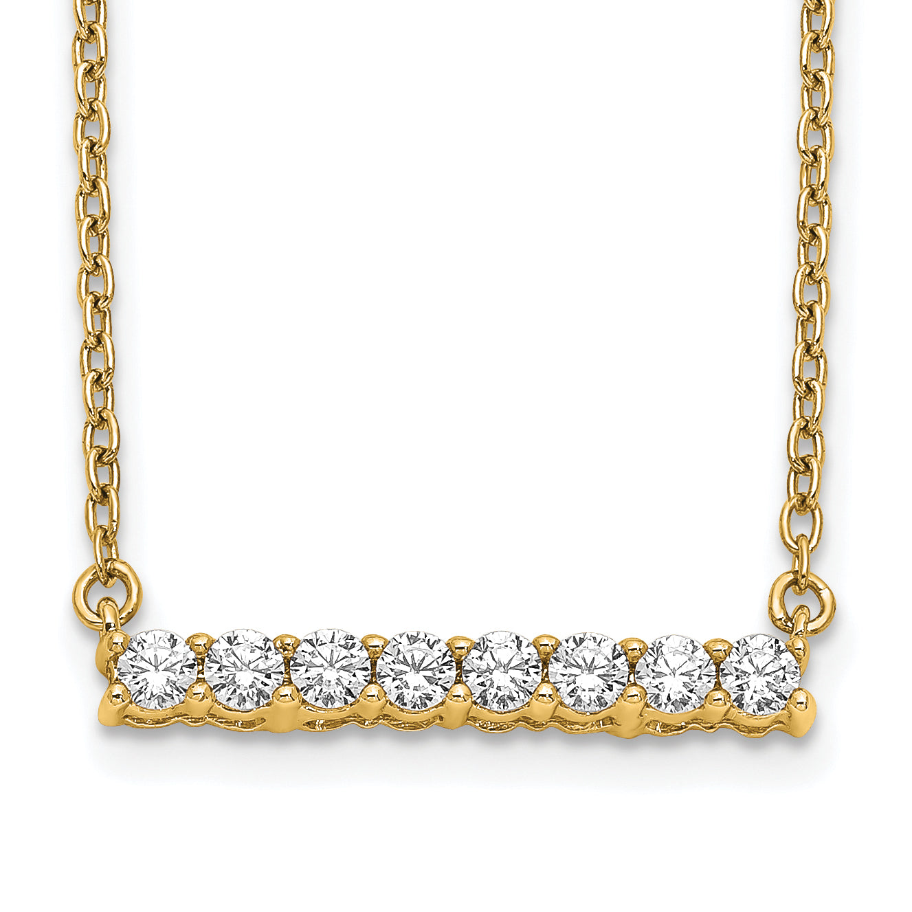 14k 1/3 carat Lab Grown Diamond VS/SI+ G+ Complete 18 inch Bar Necklace Main image