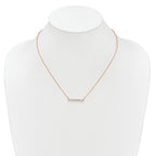 14k Rose Gold 1/2 carat Lab Grown Diamond VS/SI+ G+ Complete 18 inch Bar Necklace