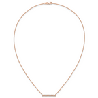 14k Rose Gold 1/2 carat Lab Grown Diamond VS/SI+ G+ Complete 18 inch Bar Necklace