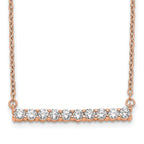 14k Rose Gold 1/2 carat Lab Grown Diamond VS/SI+ G+ Complete 18 inch Bar Necklace