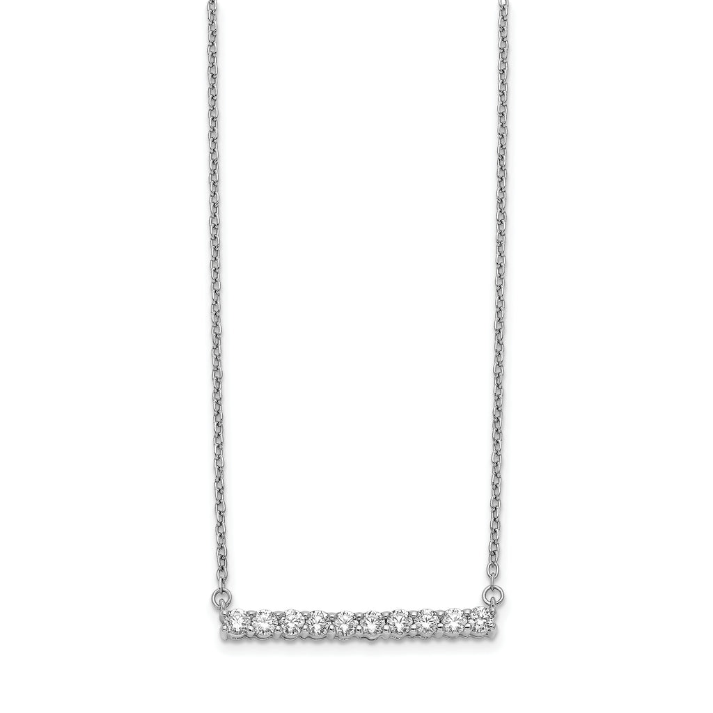 14k White Gold 1/2 carat Lab Grown Diamond VS/SI+ G+ Complete 18 inch Bar Necklace