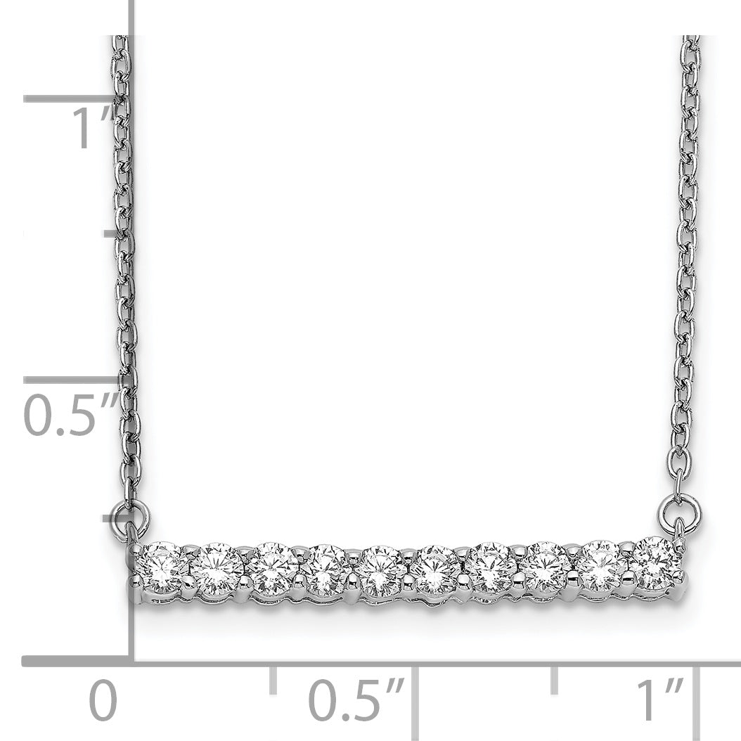 14k White Gold 1/2 carat Lab Grown Diamond VS/SI+ G+ Complete 18 inch Bar Necklace