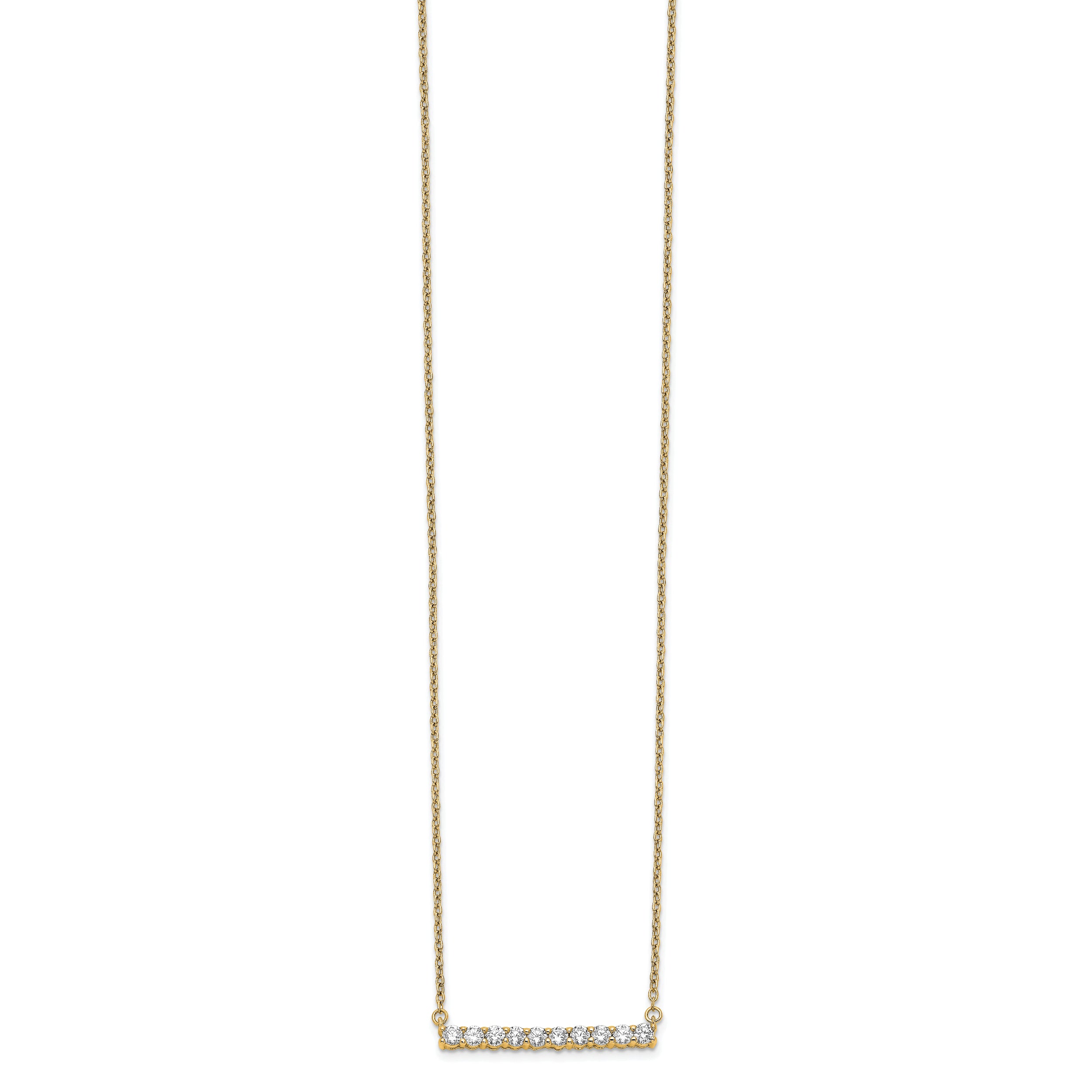 14k 1/2 carat Lab Grown Diamond VS/SI+ G+ Complete 18 inch Bar Necklace