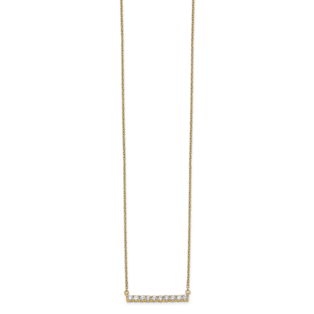 14k 1/2 carat Lab Grown Diamond VS/SI+ G+ Complete 18 inch Bar Necklace