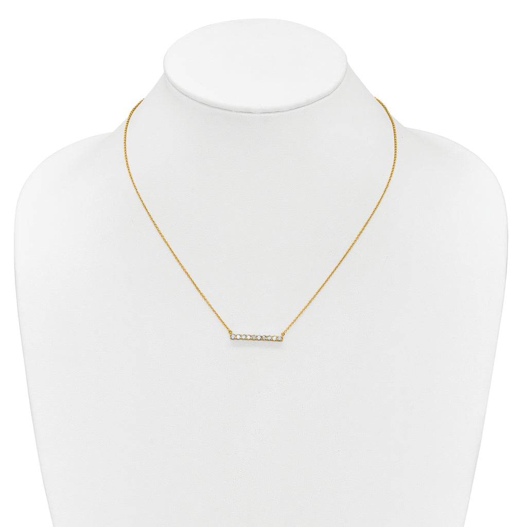 14k 1/2 carat Lab Grown Diamond VS/SI+ G+ Complete 18 inch Bar Necklace
