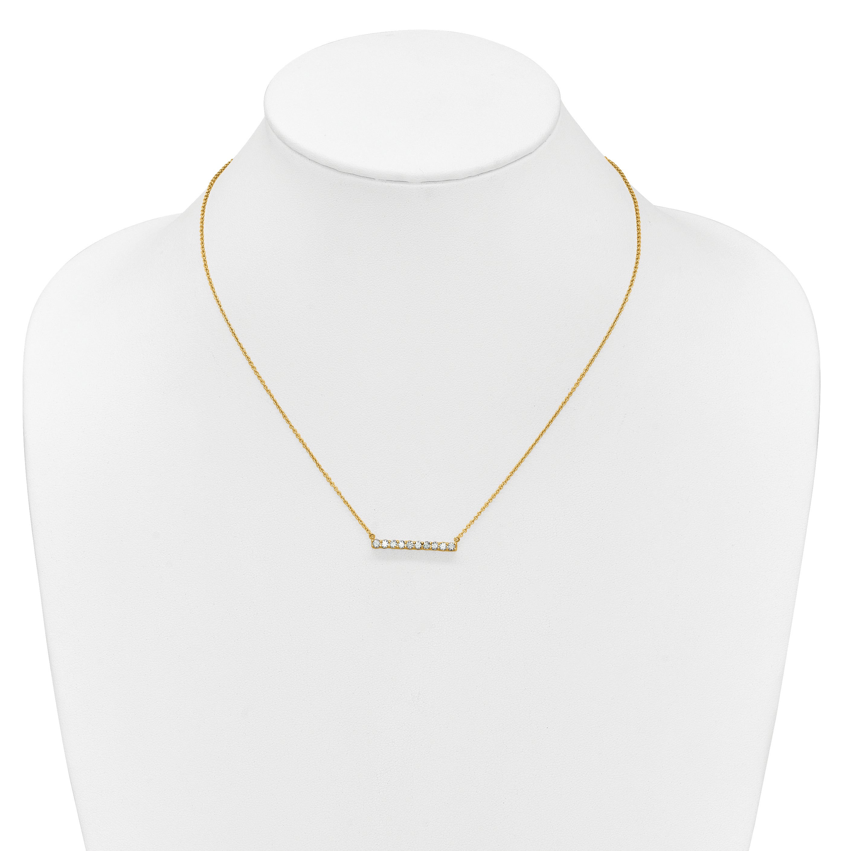 14k 1/2 carat Lab Grown Diamond VS/SI+ G+ Complete 18 inch Bar Necklace
