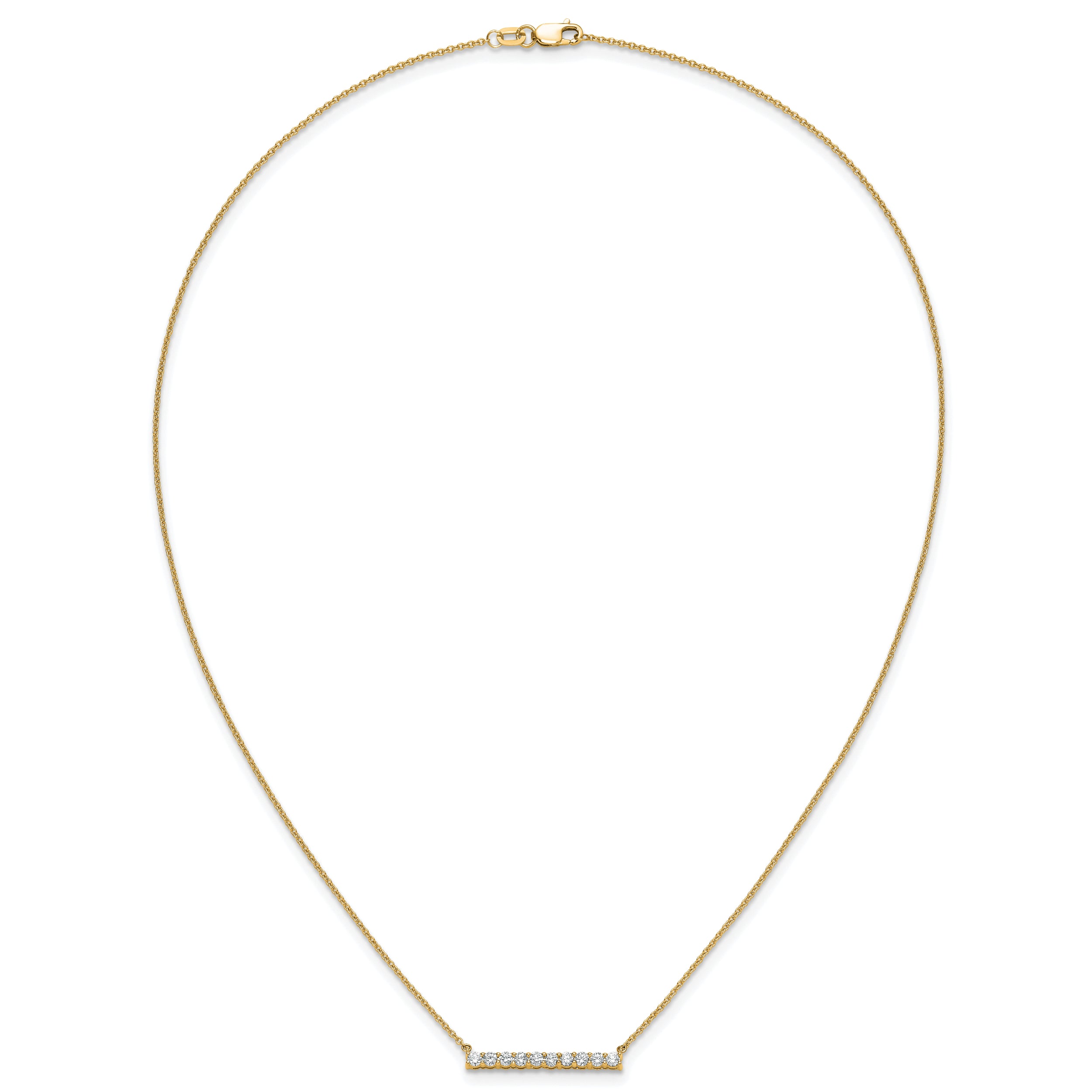 14k 1/2 carat Lab Grown Diamond VS/SI+ G+ Complete 18 inch Bar Necklace