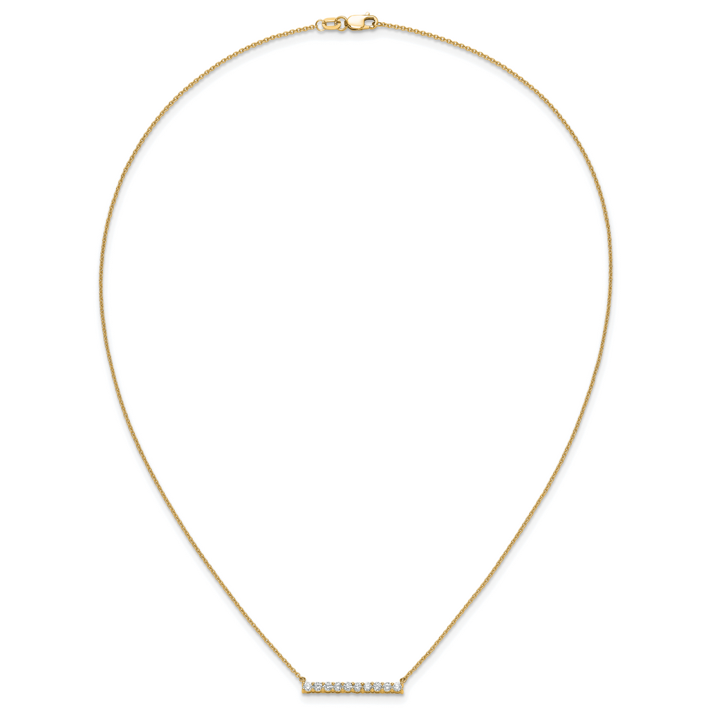 14k 1/2 carat Lab Grown Diamond VS/SI+ G+ Complete 18 inch Bar Necklace