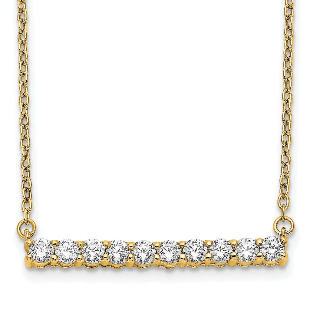 14k 1/2 carat Lab Grown Diamond VS/SI+ G+ Complete 18 inch Bar Necklace