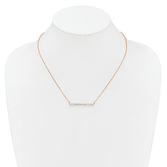 14k Rose Gold 3/4 carat Lab Grown Diamond VS/SI+ G+ 18 inch Bar Necklace