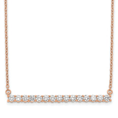 14k Rose Gold 3/4 carat Lab Grown Diamond VS/SI+ G+ 18 inch Bar Necklace