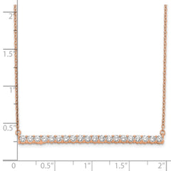 14k Rose Gold 1 carat Lab Grown Diamond VS/SI+ G+ 18 inch Bar Necklace