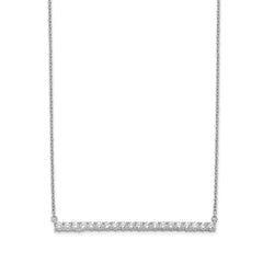 14k White Gold 1 carat Lab Grown Diamond VS/SI+ G+ 18 inch Bar Necklace
