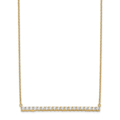 14k 1 carat Lab Grown Diamond VS/SI+ G+ 18 inch Bar Necklace