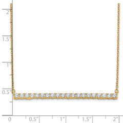 14k 1 carat Lab Grown Diamond VS/SI+ G+ 18 inch Bar Necklace