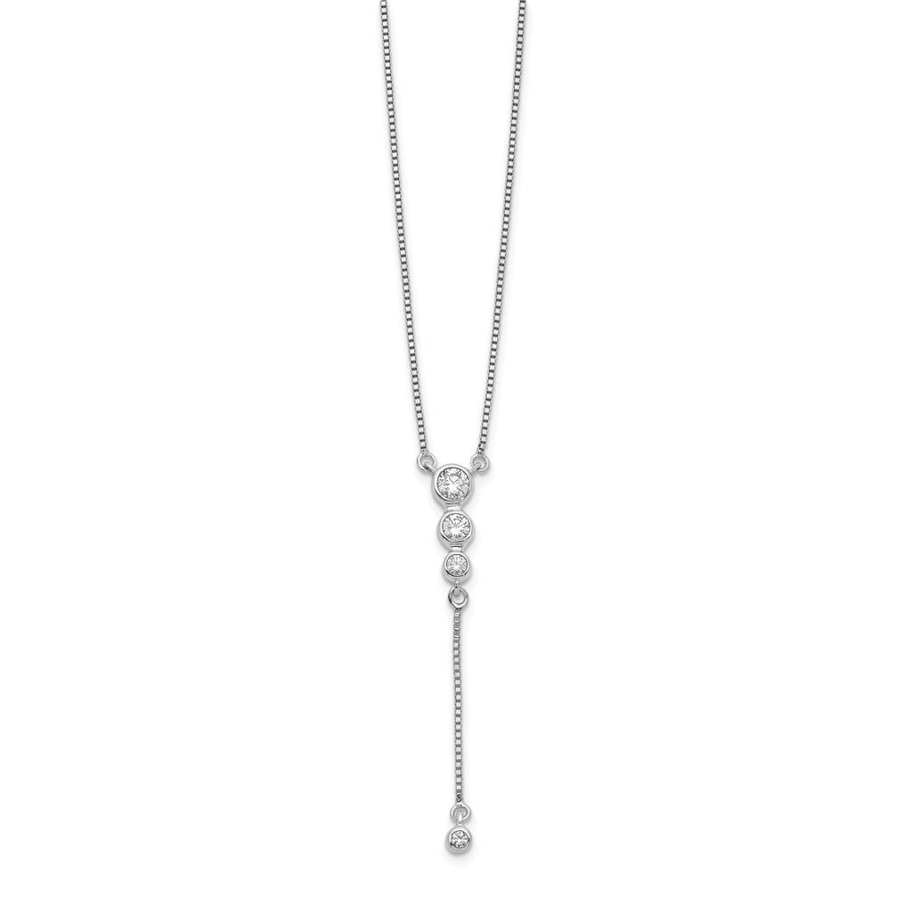 14k White Gold 1/4 carat Lab Grown Diamond VS/SI+ G+ 17.5 inch Dangle Necklace